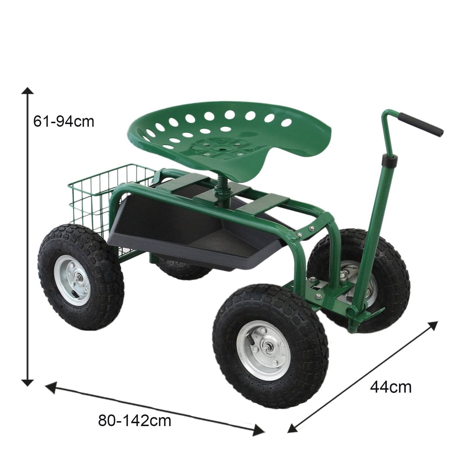 Monstershop - Siège pour Jardin Robuste Vert avec Panier et Bac à Outils - Image 5