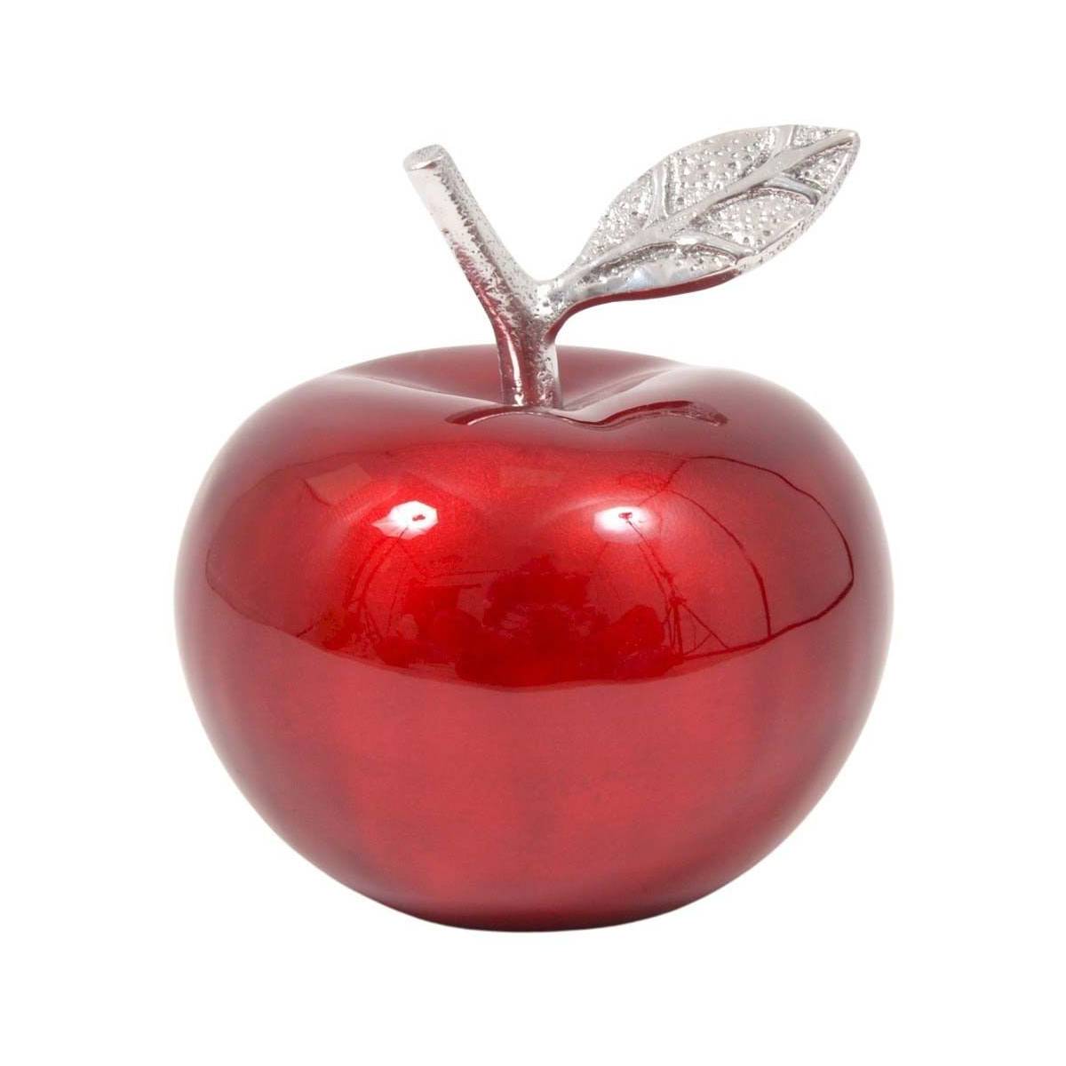 Home Edelweiss - Statuette pomme rouge en aluminium Claire 13 cm - Image 1