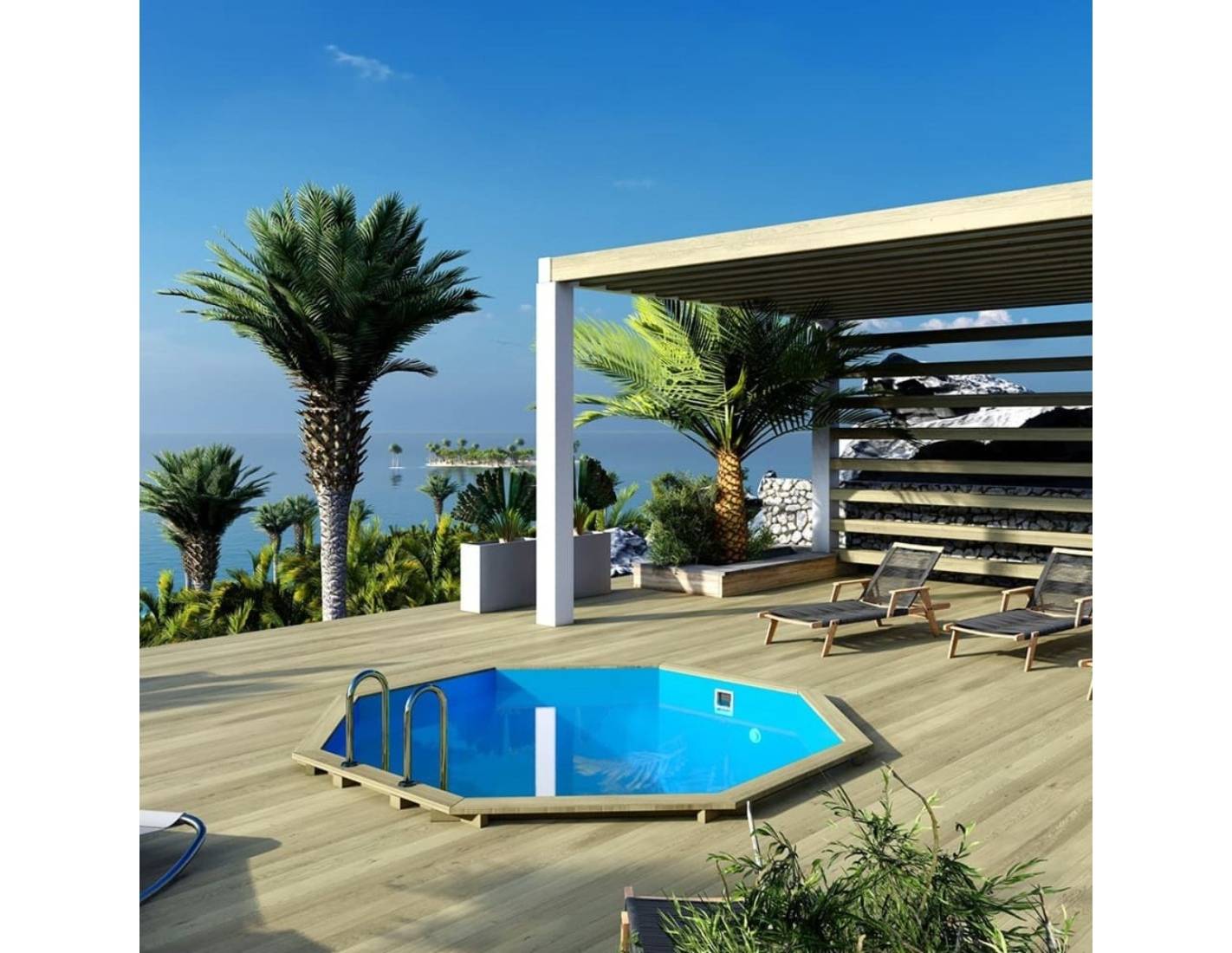 Altanka - Piscine hors sol en bois CORAL 3.25 x 3.25 - H.1.18 m, bleu pâle, autoportante - sans dalle - BAS7301OSP - ALTANKA - Image 3