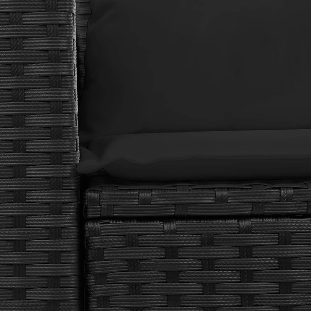 ComfortXL - Canapé Extérieur 2 Places Poly Rotin avec Tablettes Rabattables et Coussins – Noir – ComfortXL Outdoor Living - Image 9