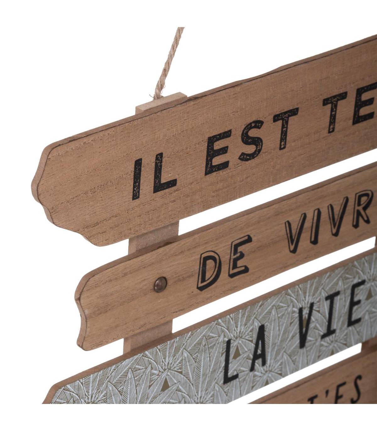 Déco murale en bois Pancarte avec Citation 37,5 x 32,5 cm - Image 2