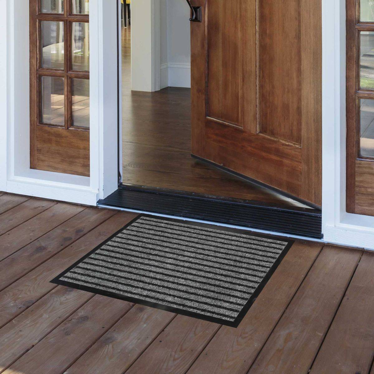 Tapis d'Entrée Anti-Poussière "Toscan" 40x60cm Noir & Gris - Image 4