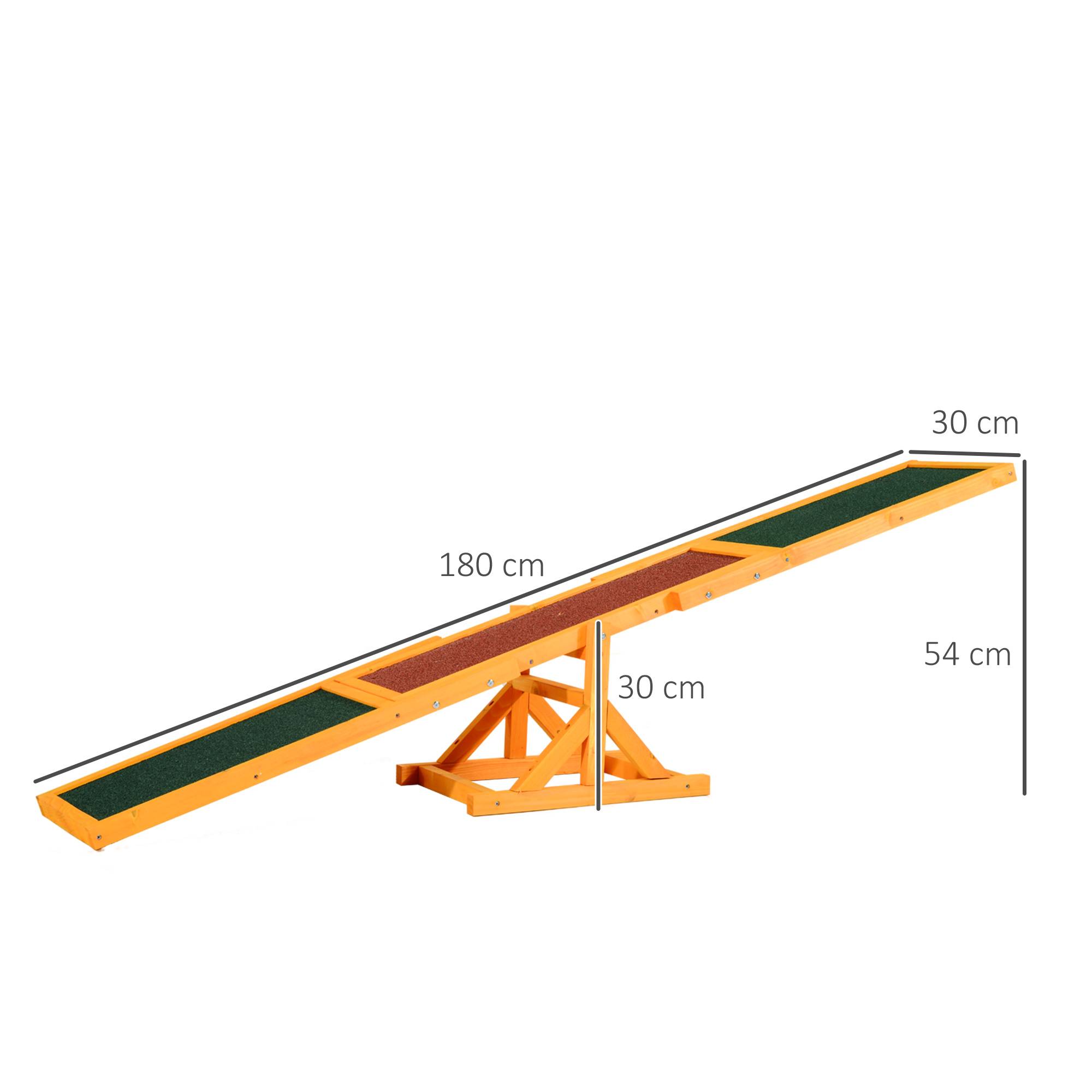 Bascule d'agilité pour chien bois de sapin vert et brique 180 x 30 x 30 cm - PANGIVO - Image 5