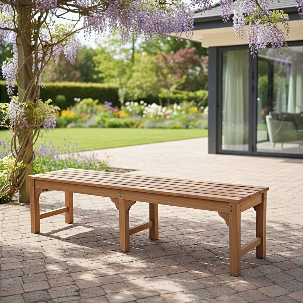 Banc en teck massif Melbourne 180 cm (sans dossier) - TECK'Attitude - Image 3