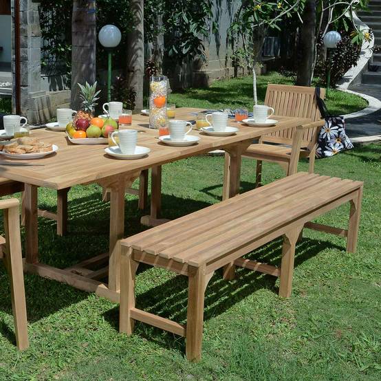 Banc en teck massif Melbourne 180 cm (sans dossier) - TECK'Attitude - Image 9