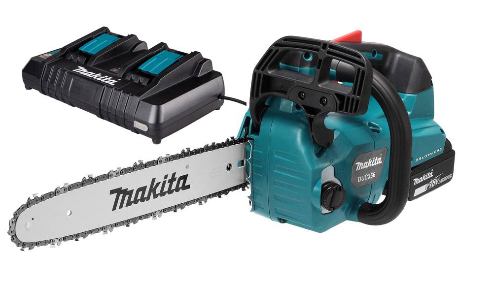 Makita - Tronçonneuse LXT® 36V (2x18V) - MAKITA - avec 2 batteries 18V 5.0Ah - chargeur double - DUC356T001 - Image 1