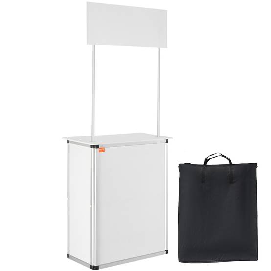 VEVOR Comptoir de stand portable 785x380x1815 mm avec support et sac de transport pour exposition commerciale. - Image 1
