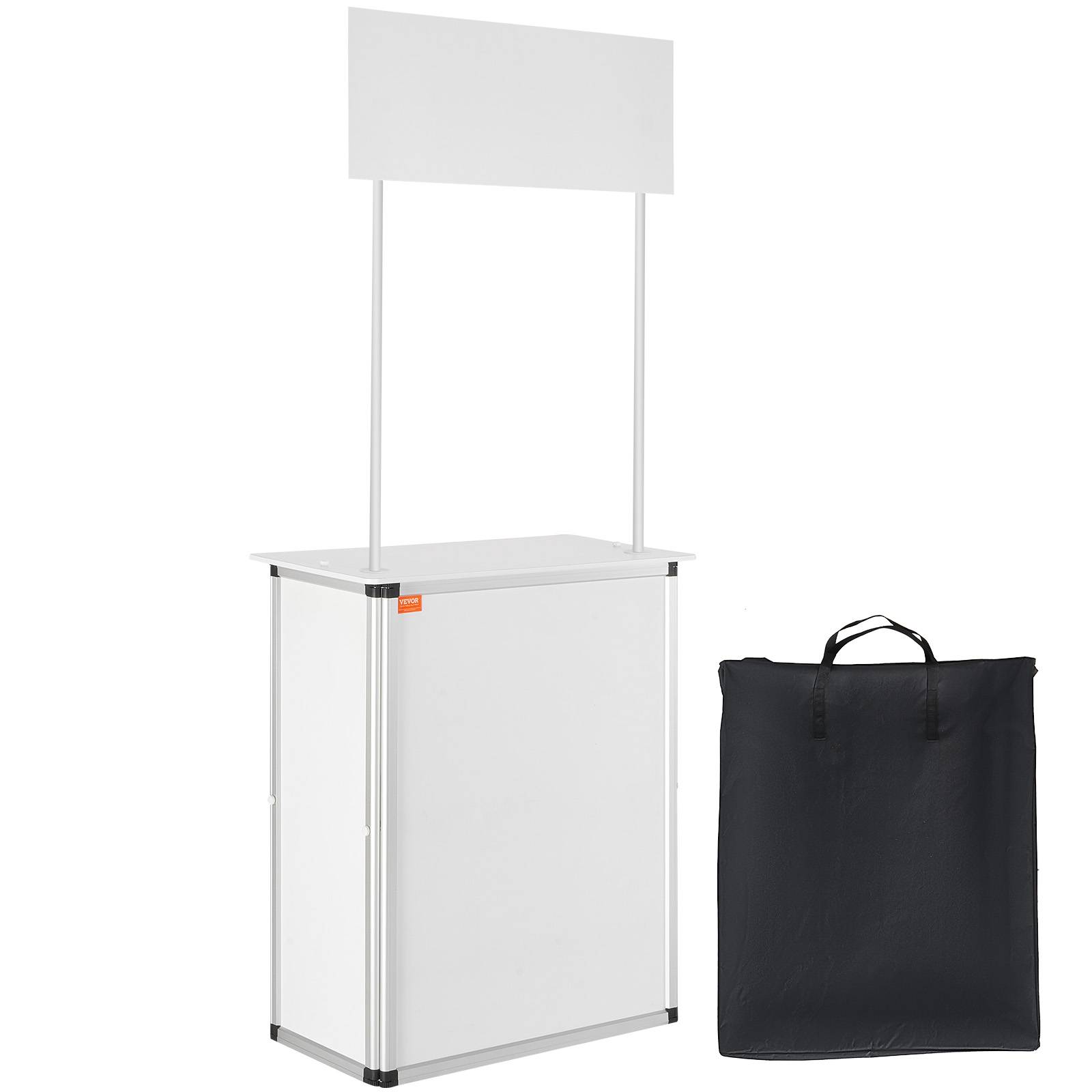 VEVOR Comptoir de stand portable 785x380x1815 mm avec support et sac de transport pour exposition commerciale. - Image 1