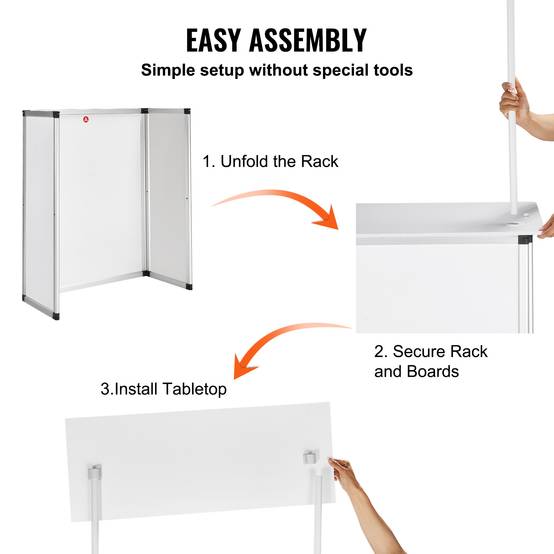 VEVOR Comptoir de stand portable 785x380x1815 mm avec support et sac de transport pour exposition commerciale. - Image 4