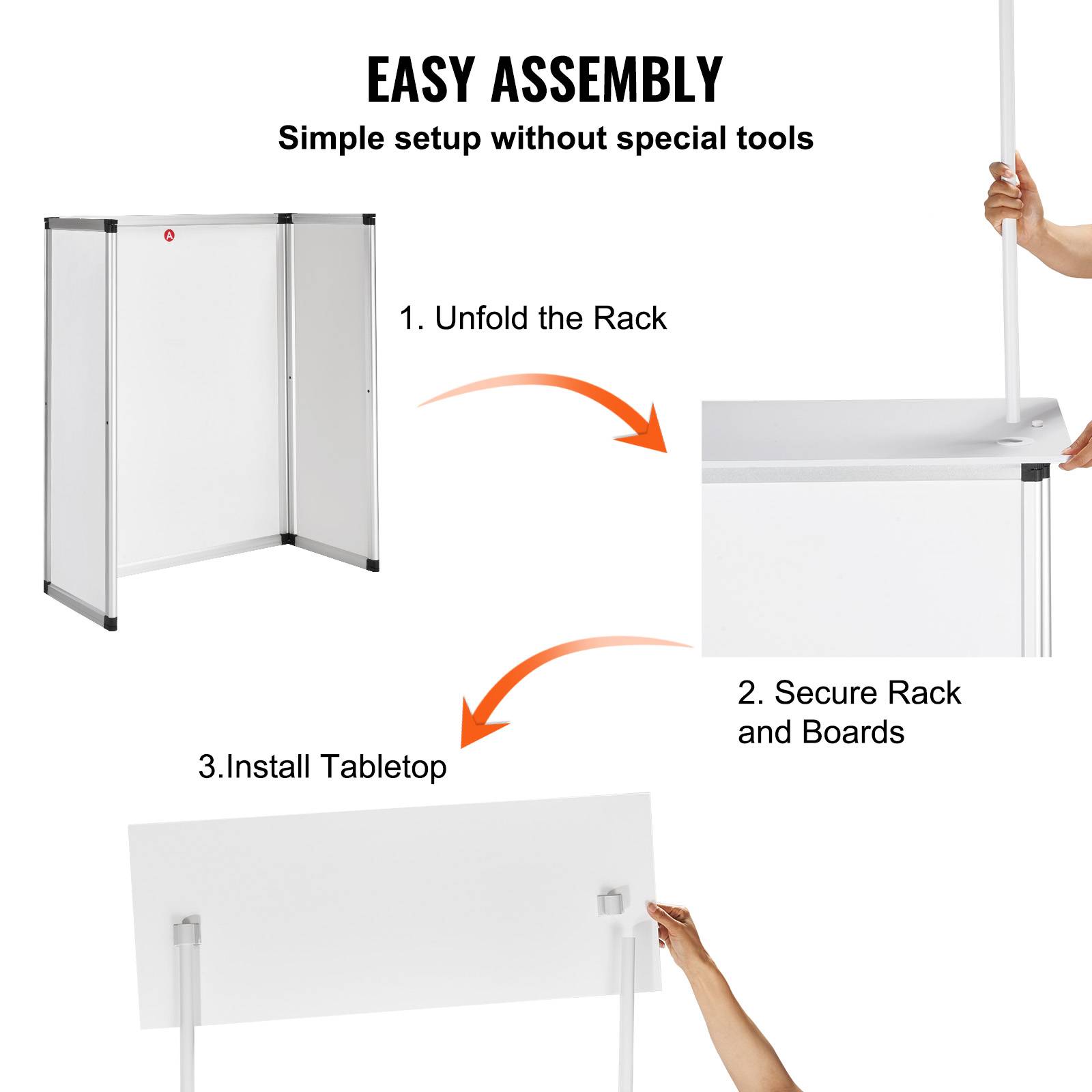 VEVOR Comptoir de stand portable 785x380x1815 mm avec support et sac de transport pour exposition commerciale. - Image 4