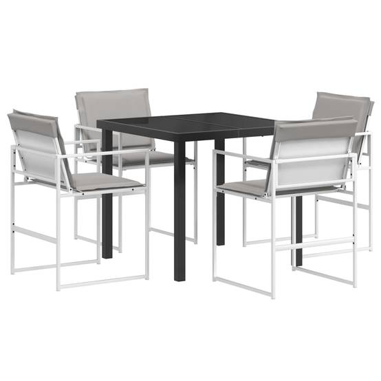 Ensemble de salle à manger de jardin acier et textilène noir 80 x 80 x 73 cm, Poids:39.9kg - PANGIVO - Image 2