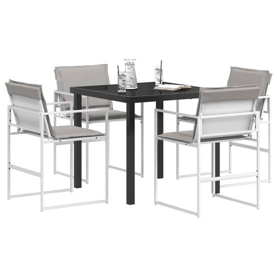 Ensemble de salle à manger de jardin acier et textilène noir 80 x 80 x 73 cm, Poids:39.9kg - PANGIVO - Image 3