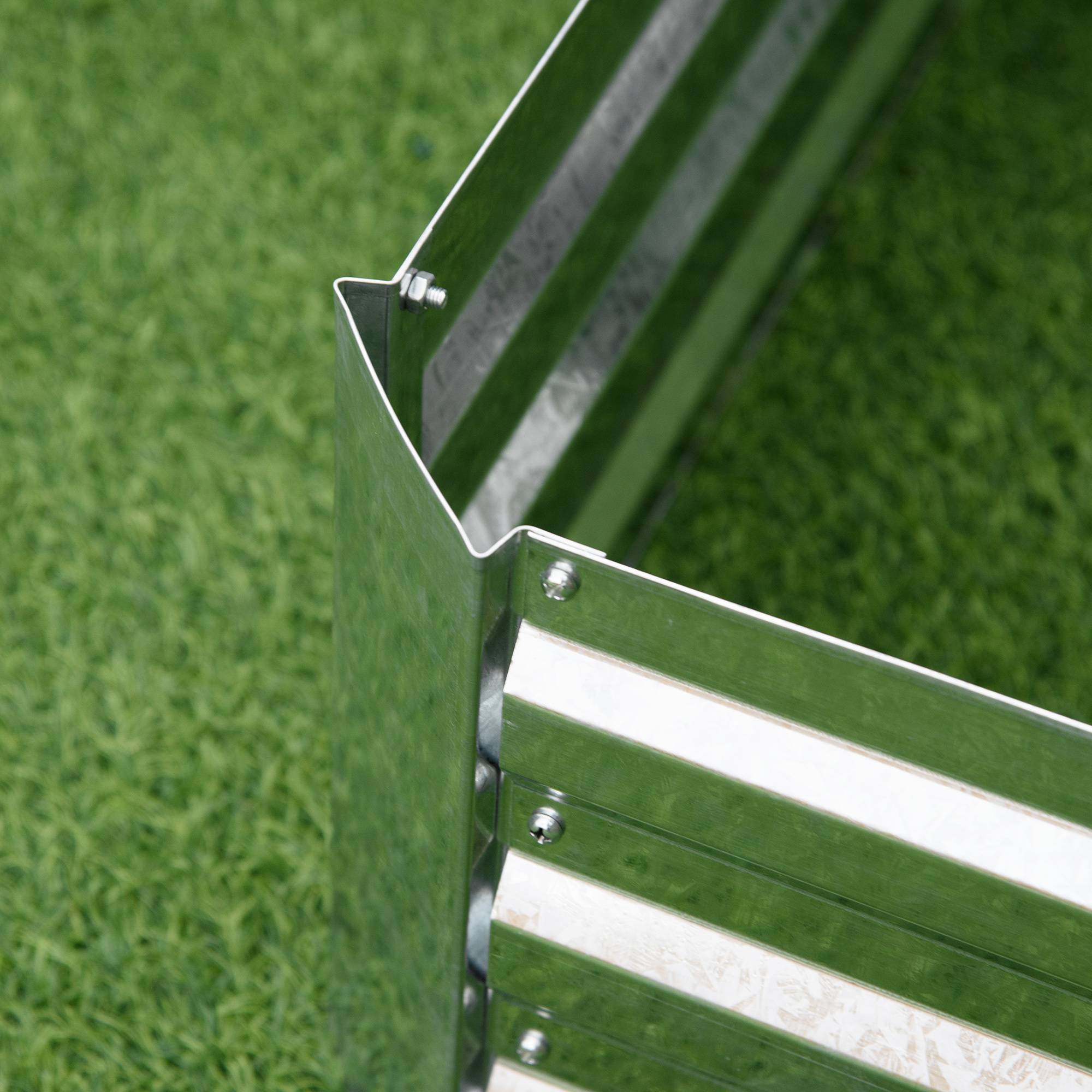 Carré potager surélevé Acier galvanisé jardin extérieur sans fond 120x90x30cm Argent - ComfortXL Outdoor Living - Image 10