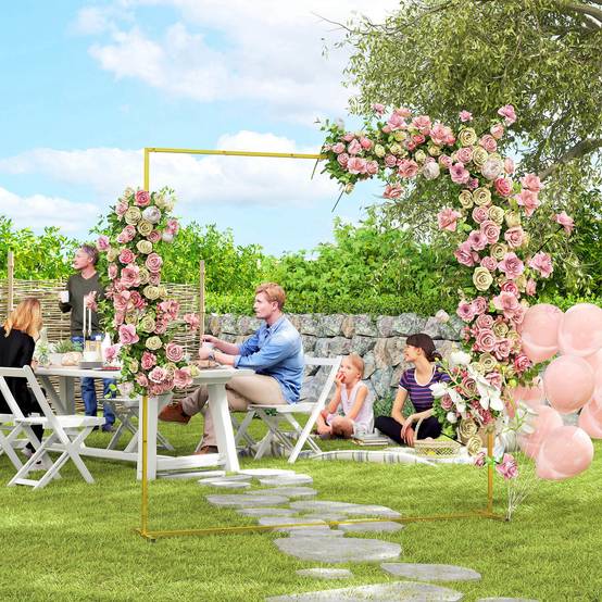 Sans Marque - Arche jardin métal doré 2m arches mariage arches florales - Image 4