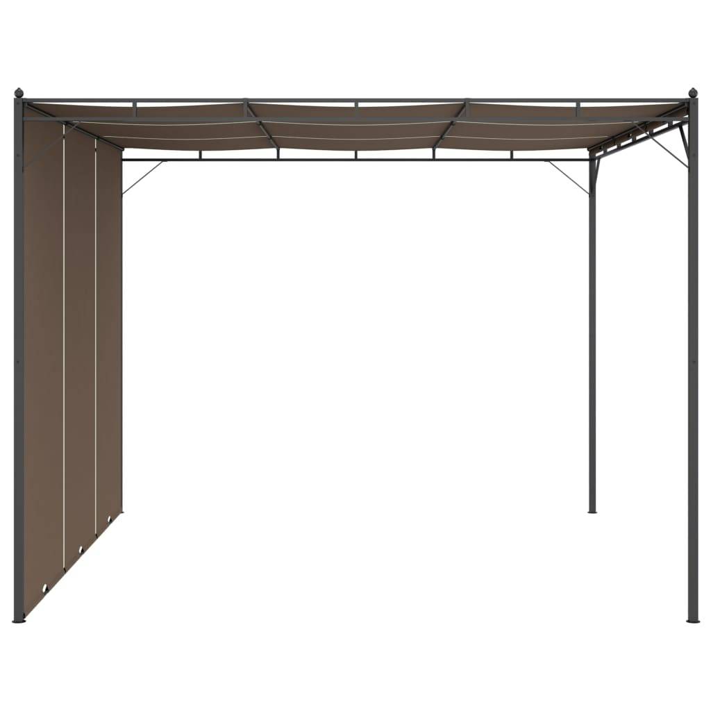 Belvédère de Jardin avec Rideau Abri de Terrasse Réglable 3x3m Taupe - ComfortXL Outdoor Living - Image 4