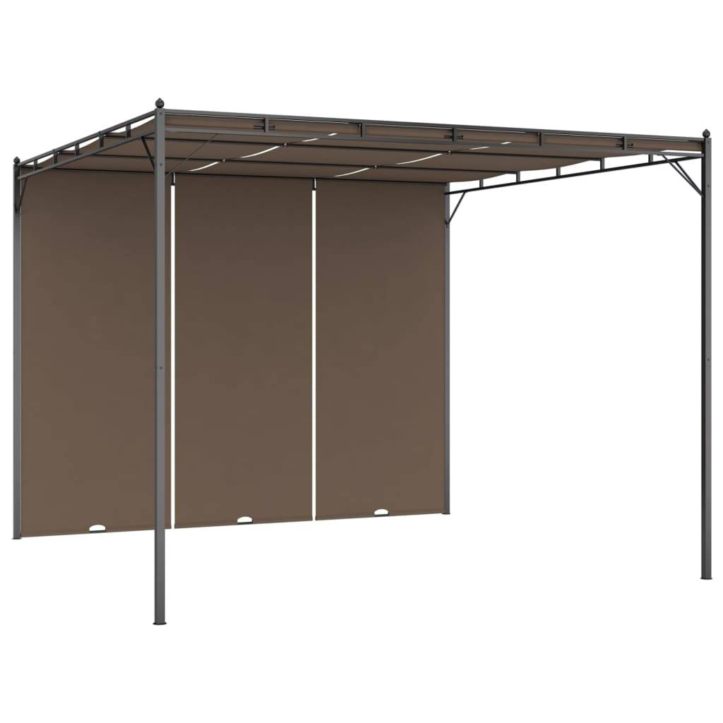 Belvédère de Jardin avec Rideau Abri de Terrasse Réglable 3x3m Taupe - ComfortXL Outdoor Living - Image 2