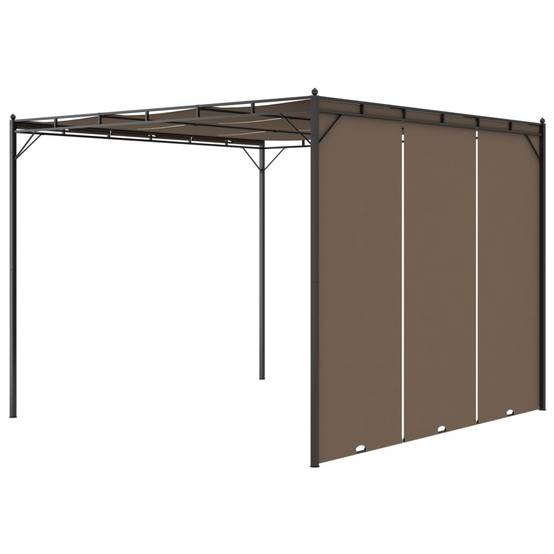 Belvédère de Jardin avec Rideau Abri de Terrasse Réglable 3x3m Taupe - ComfortXL Outdoor Living - Image 5