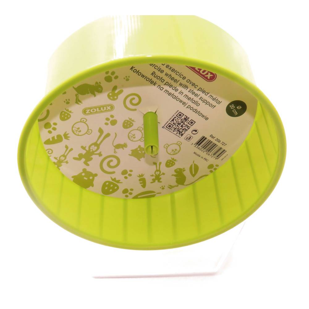 Zolux - Roue d'exercice pied métal, ø20 cm, vert anis, pour rongeurs. - Image 2