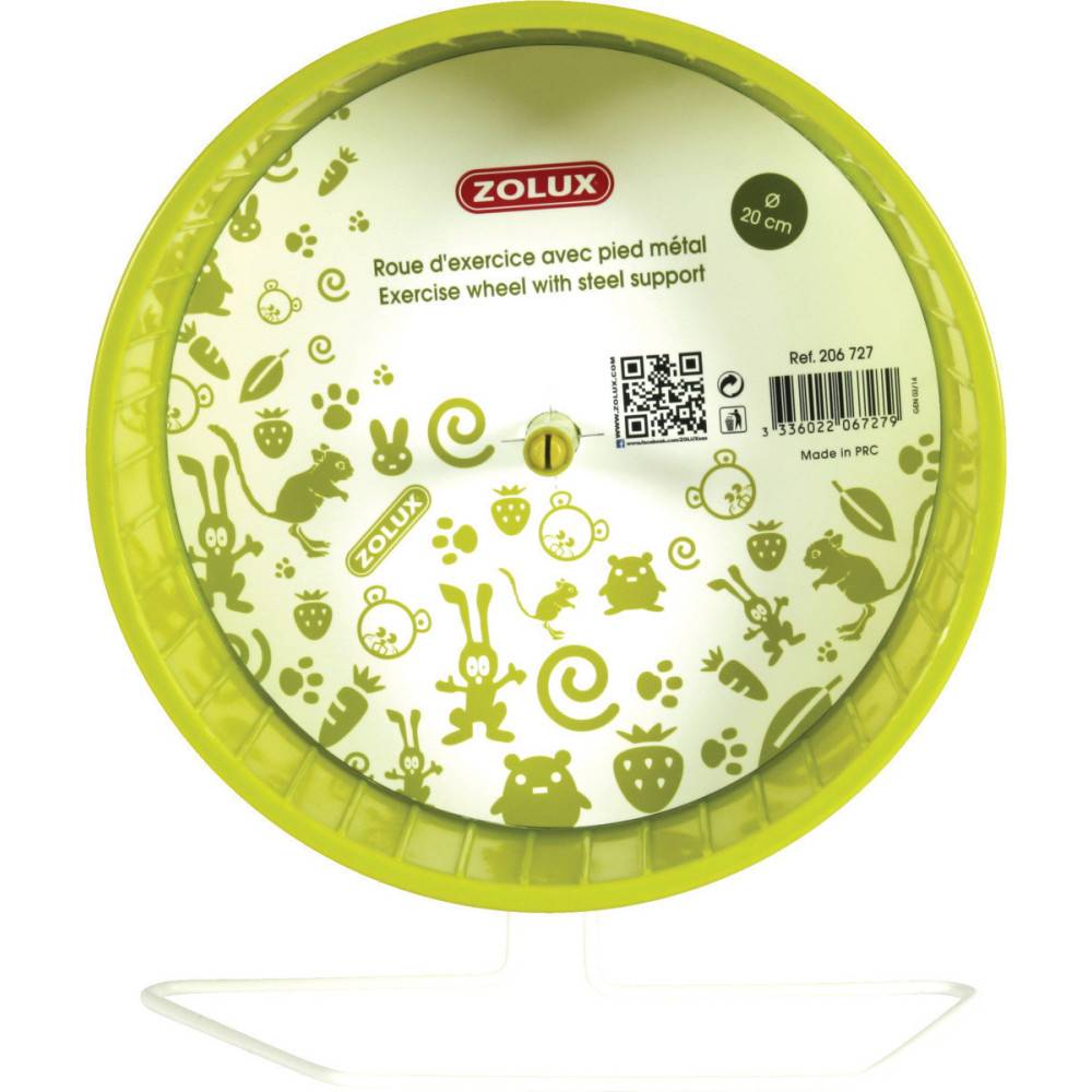 Zolux - Roue d'exercice pied métal, ø20 cm, vert anis, pour rongeurs. - Image 3
