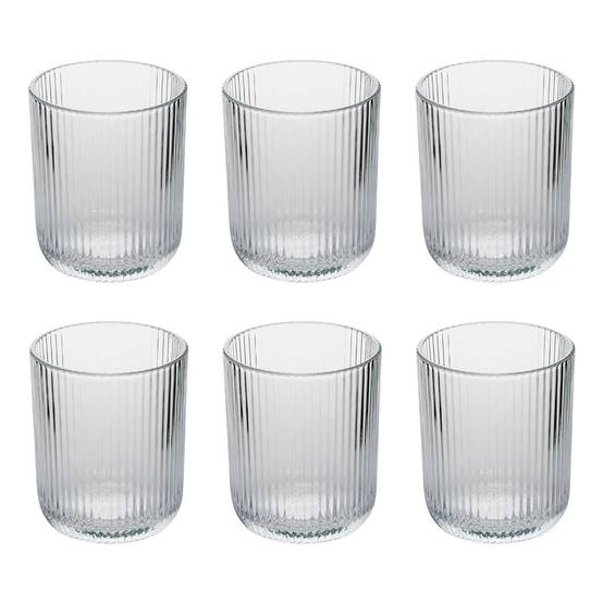 Lot de 6 Gobelets Bas Strie "Ema" 25cl Transparent - Image 1