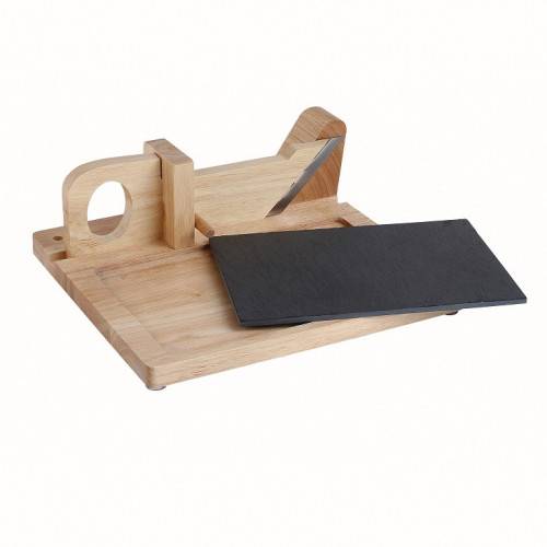 Livoo - Guillotine à saucisson en bois avec plateau ardoise - Image 4