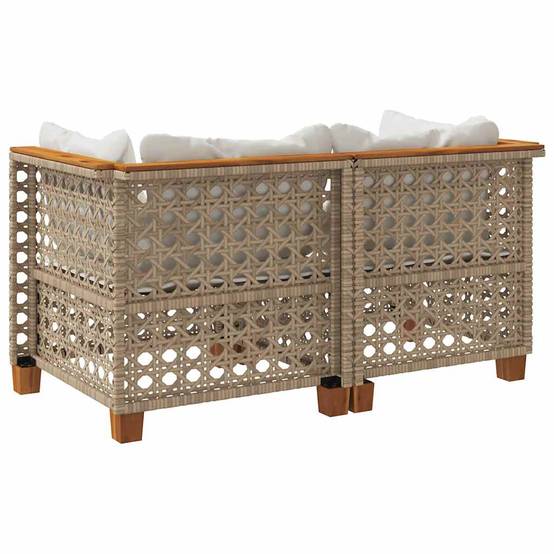Canapés d'angle de jardin et coussins 2 pcs | Canapé D'extérieur | Sofa De Jardin beige résine tressée Maison Chic - Image 6