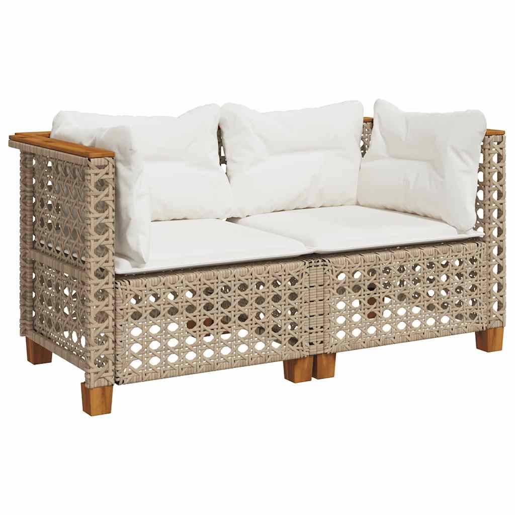 Canapés d'angle de jardin et coussins 2 pcs | Canapé D'extérieur | Sofa De Jardin beige résine tressée Maison Chic - Image 1