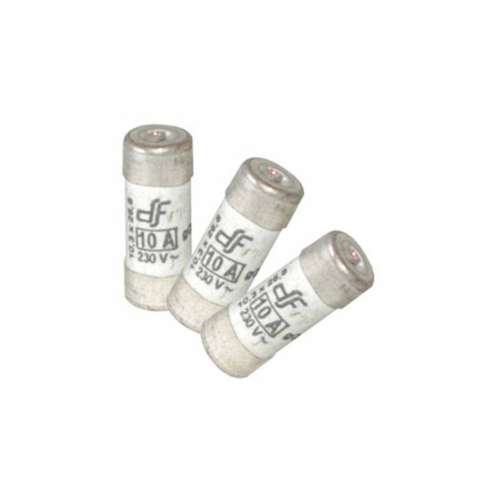 Lot de 3 fusibles céramique 10 A, 10.3 x 25.8 mm
