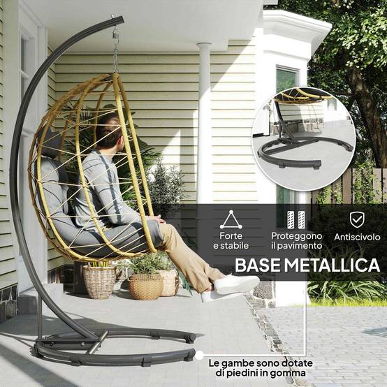 ComfortXL - Fauteuil suspendu résine tressée pliable avec housse grand confort extérieur - ComfortXL Outdoor Living - Image 7