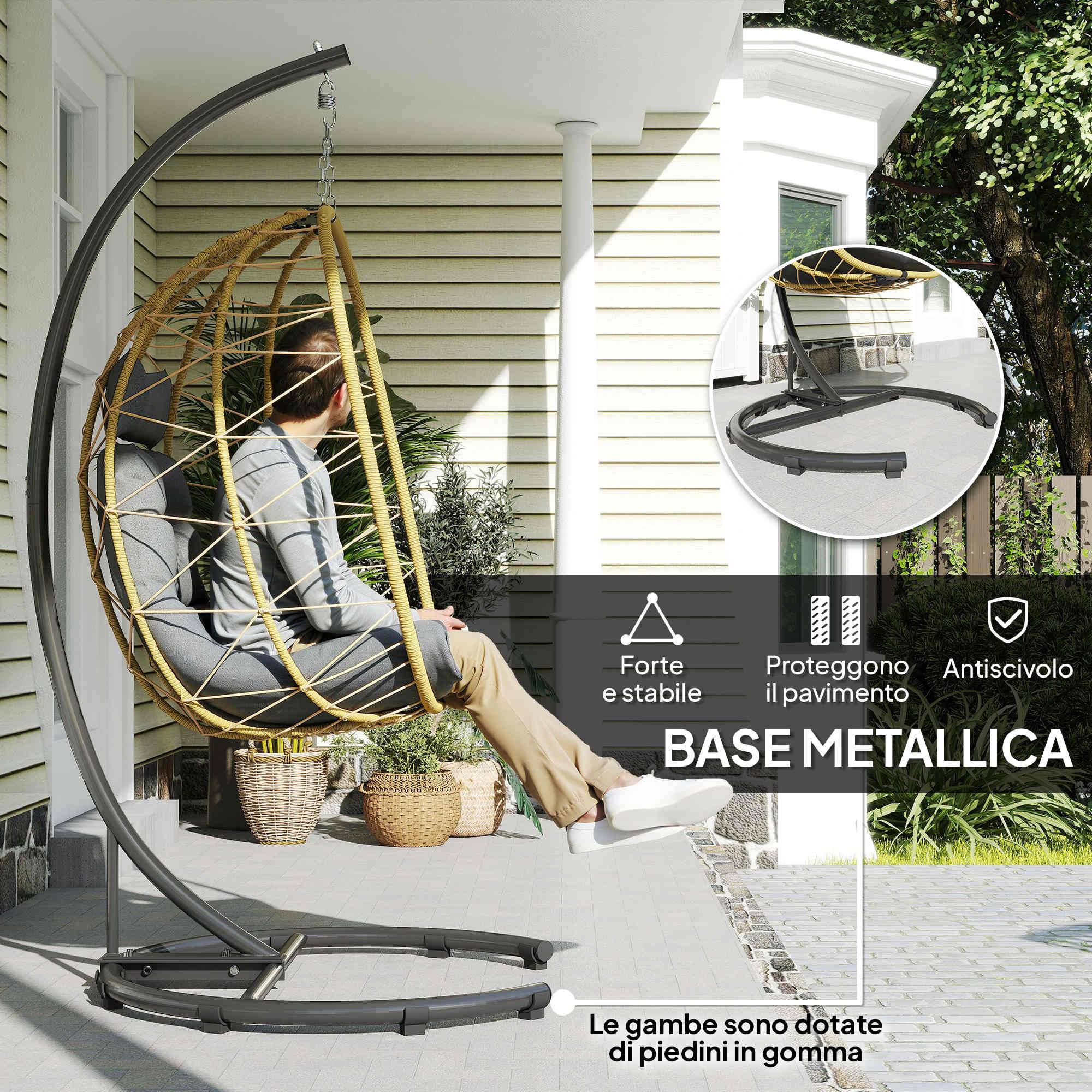 ComfortXL - Fauteuil suspendu résine tressée pliable avec housse grand confort extérieur - ComfortXL Outdoor Living - Image 7