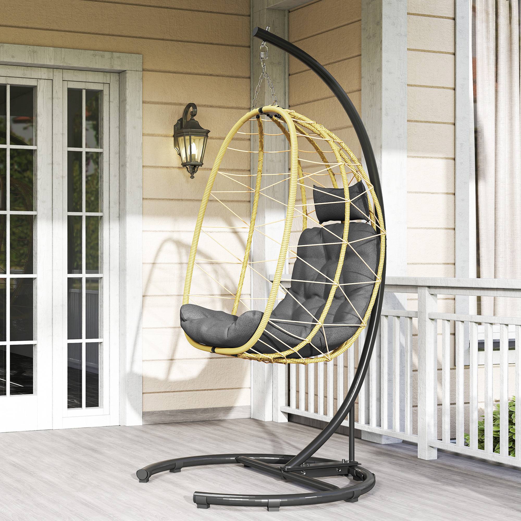 ComfortXL - Fauteuil suspendu résine tressée pliable avec housse grand confort extérieur - ComfortXL Outdoor Living - Image 10