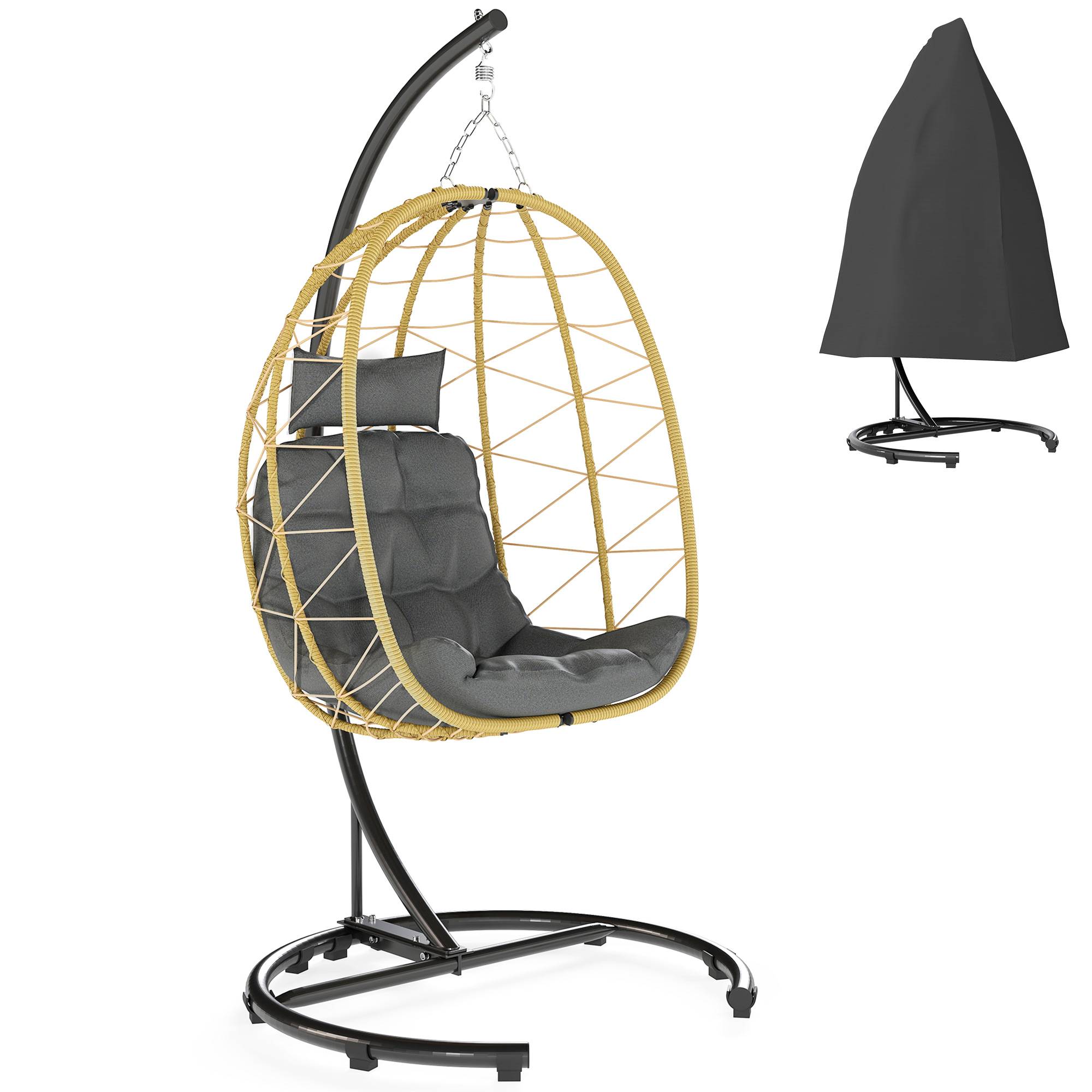 ComfortXL - Fauteuil suspendu résine tressée pliable avec housse grand confort extérieur - ComfortXL Outdoor Living - Image 1