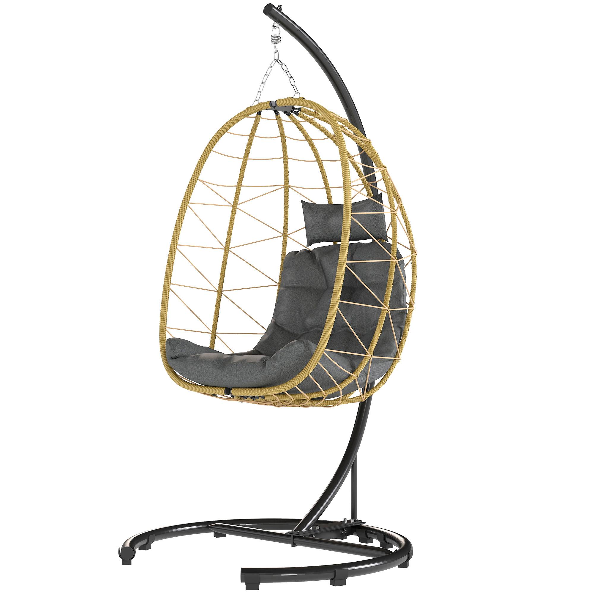 ComfortXL - Fauteuil suspendu résine tressée pliable avec housse grand confort extérieur - ComfortXL Outdoor Living - Image 2