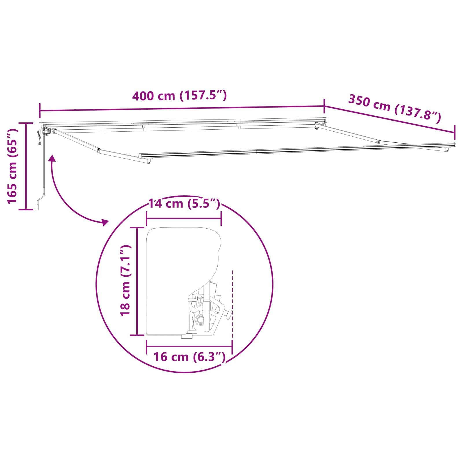 Vidaxl - Auvent rétractable électrique Gris clair et anthracite vidaXL 3421195 - Image 3