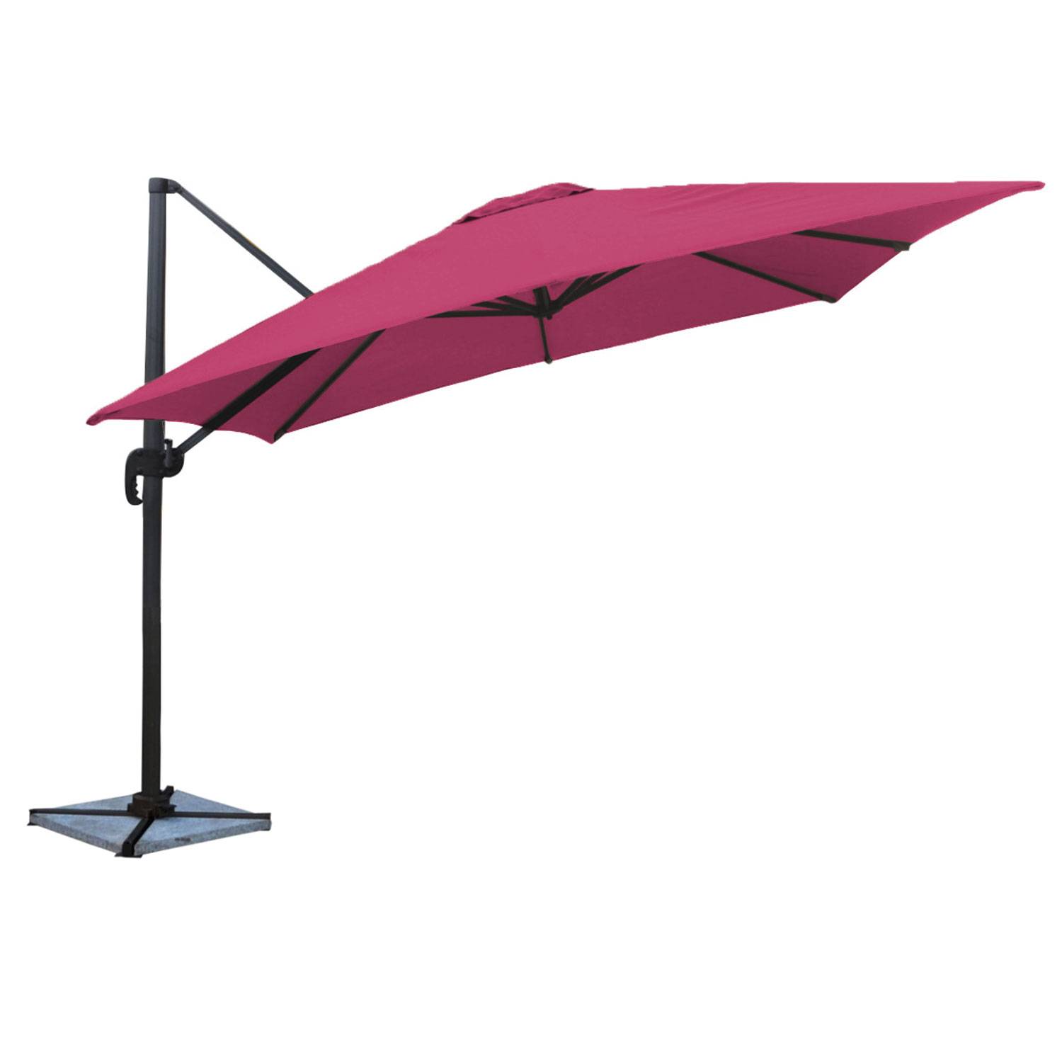 Parasol déporté MOLOKAI carré 3x3m fuchsia - HAPPY GARDEN - Image 1