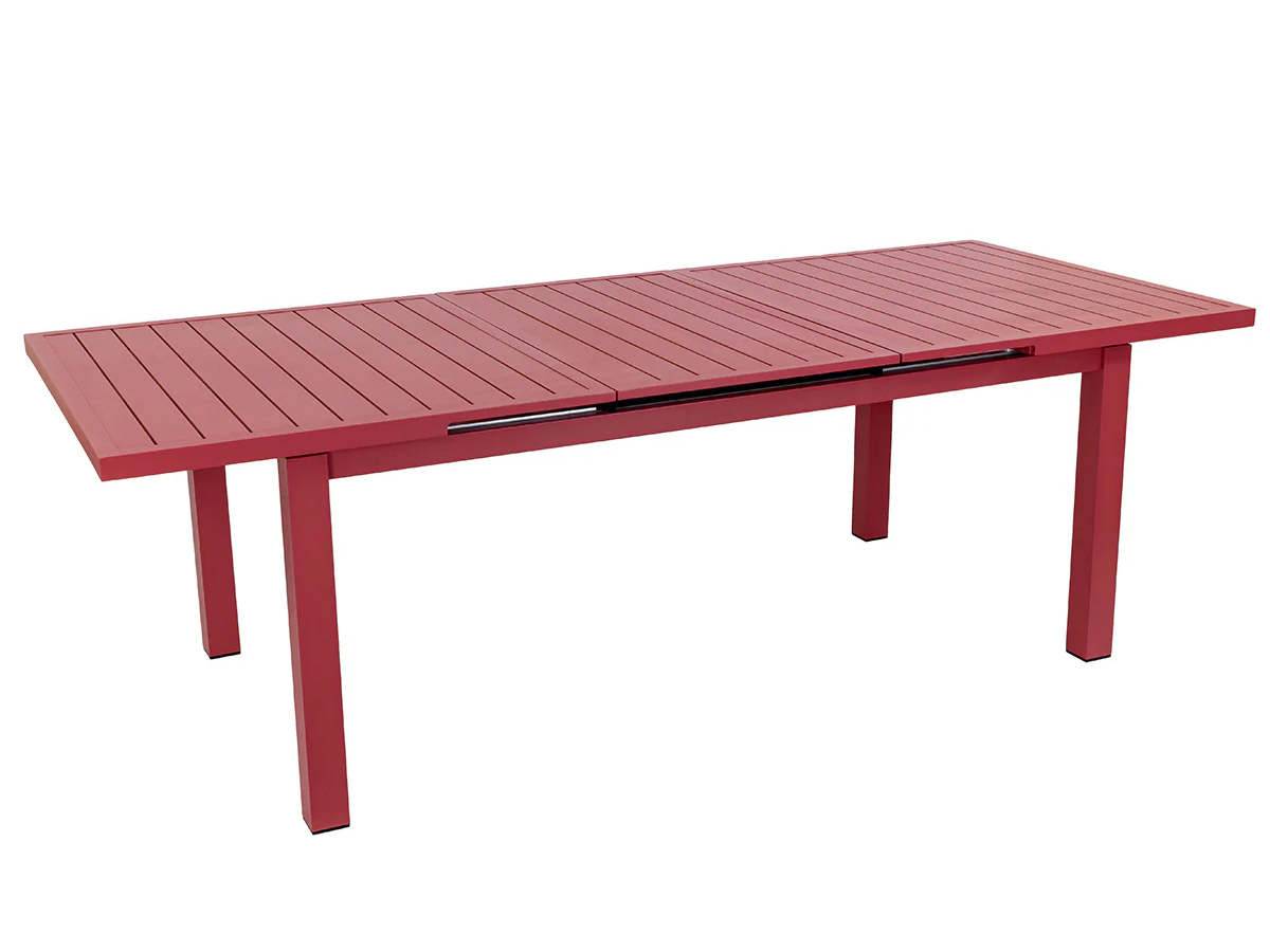 Table de jardin rectangulaire extensible en aluminium Santorin terracotta 8/10 places - Jardiline + 10 fauteuils - Image 1