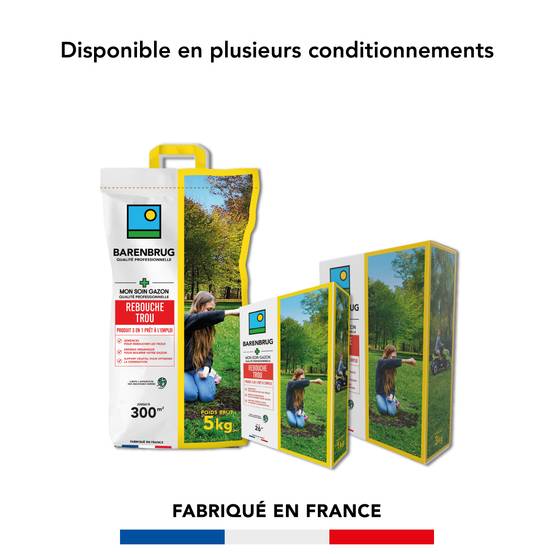 Soin Rebouche Trou - Solution 3-en-1 - Engrais Organique pour Nourrir Gazon - Support Végétal pour Optimiser Germination - 1KG - BARENBRUG - Image 6