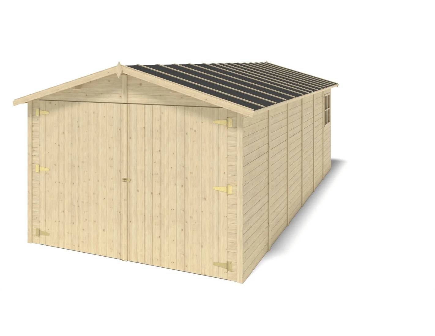 Altanka - Garage en bois - 18.19m2 - 3.05x5.91m - Ep. 18mm - couleur: naturel - GAR29 - ALTANKA - Image 1