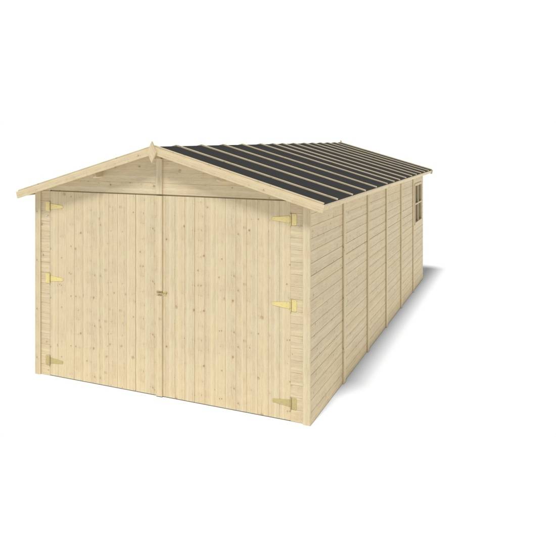 Altanka - Garage en bois - 18.19m2 - 3.05x5.91m - Ep. 18mm - couleur: naturel - GAR29 - ALTANKA - Image 1