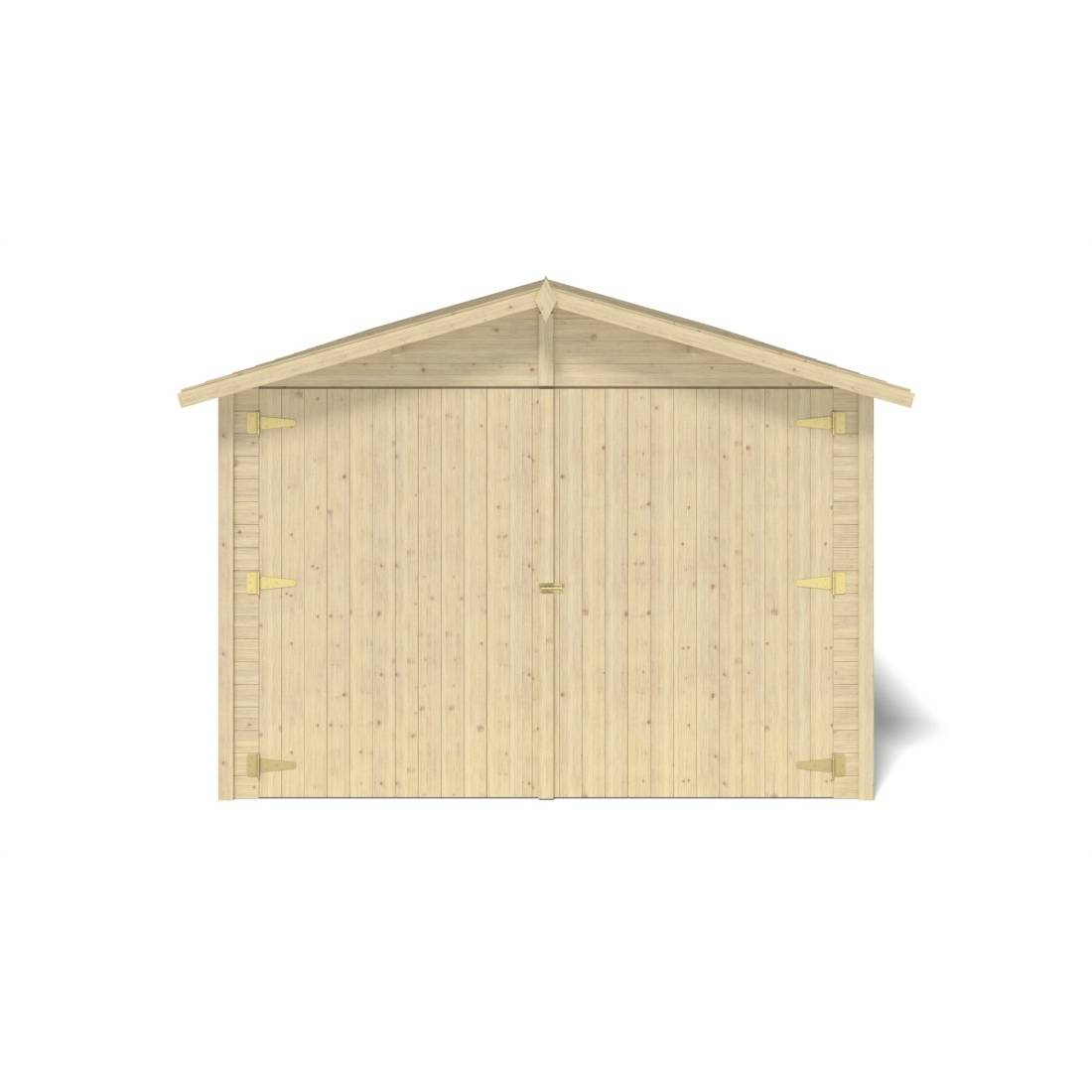 Altanka - Garage en bois - 18.19m2 - 3.05x5.91m - Ep. 18mm - couleur: naturel - GAR29 - ALTANKA - Image 3