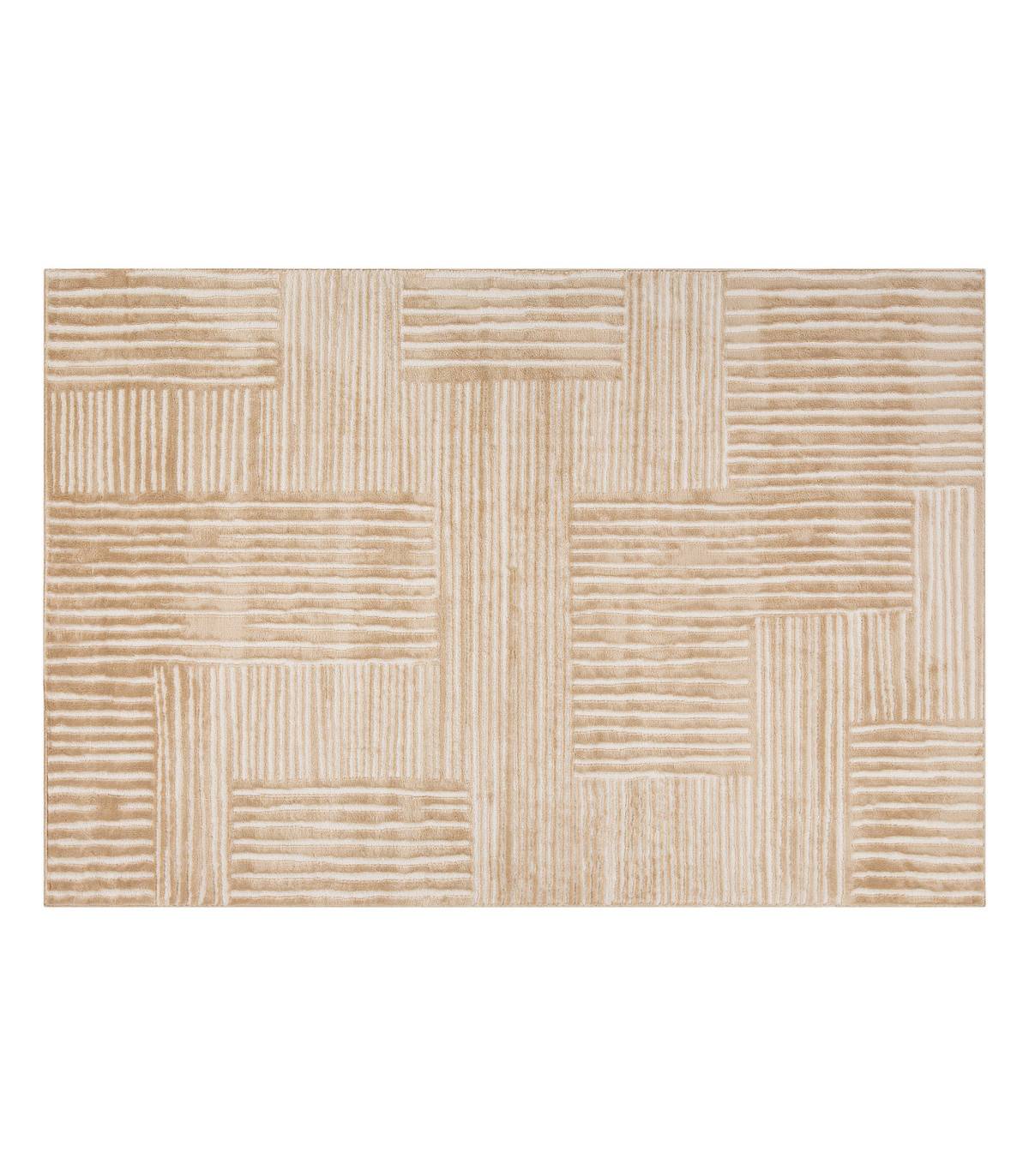 Tapis décoratif Ivoire en relief 160 x 235 cm - Image 1