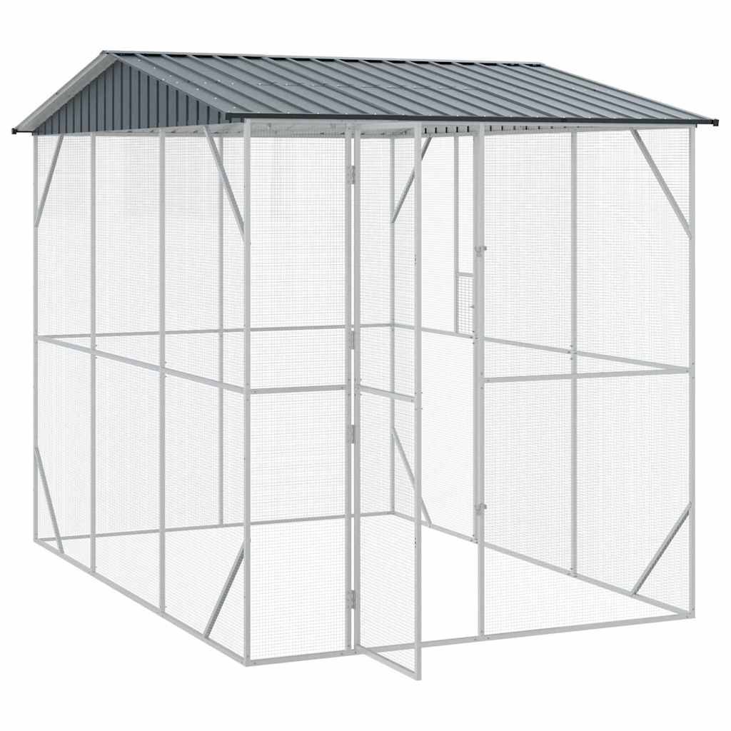 Abri Oiseaux Jardin Acier Galvanisé 227x310cm Anthracite - ComfortXL Outdoor Living - Image 4