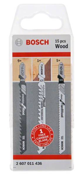 Bosch - Pack de 15 lames de scie sauteuse pour le bois - BOSCH - 2607011436