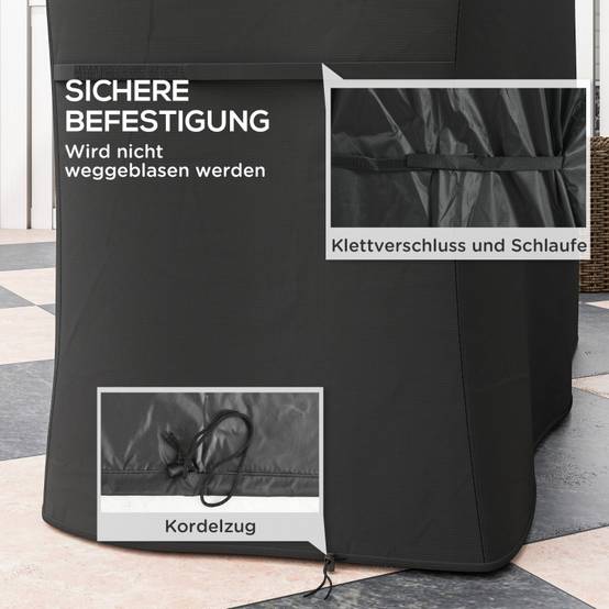 ComfortXL - Housse barbecue rectangulaire Oxford anti-UV imperméable 147x61x120cm Noir - ComfortXL Outdoor Living - Image 5