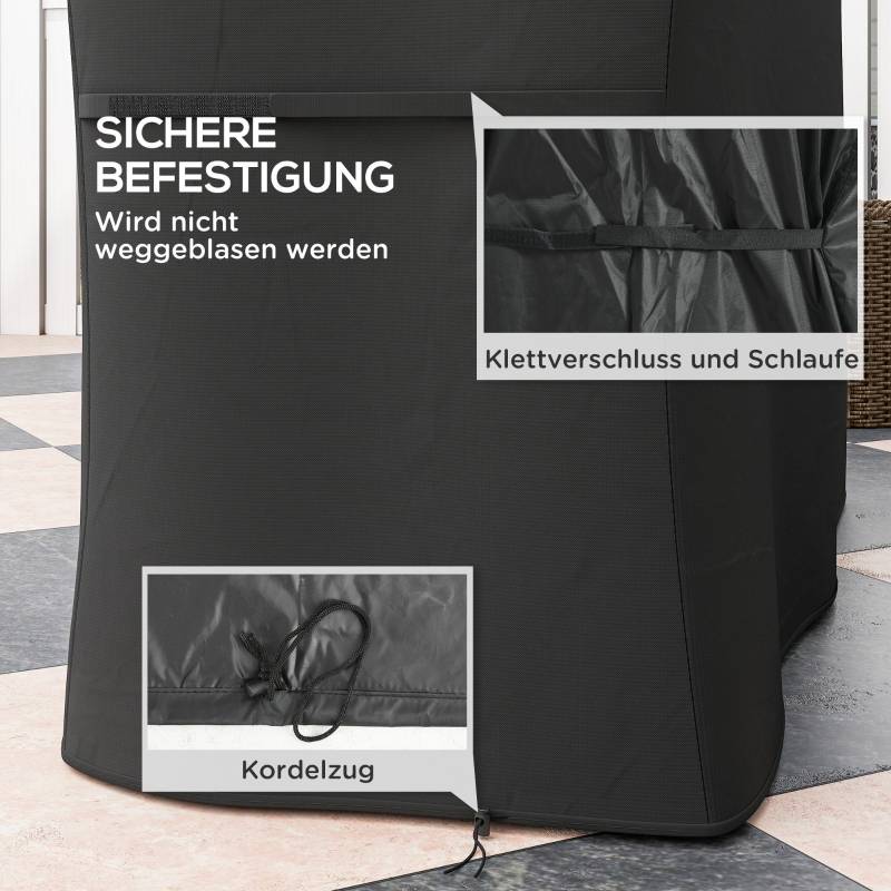 ComfortXL - Housse barbecue rectangulaire Oxford anti-UV imperméable 147x61x120cm Noir - ComfortXL Outdoor Living - Image 5