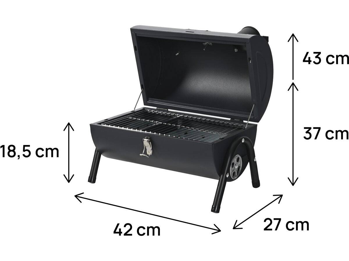 Habitat Et Jardin - Barbecue Charbon De Bois Portable "captain" - 42 X 27 X 43 Cm - Noir -habitat Et Jardin - Image 3