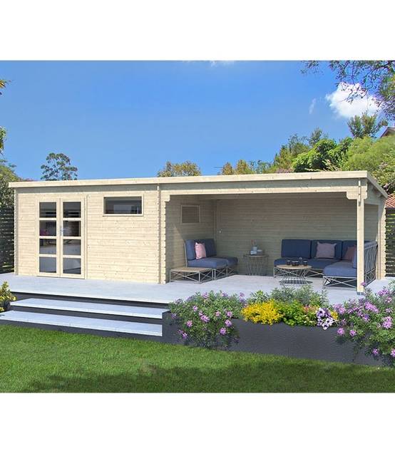 Eden Partenaire Jardin - Abri De Jardin En Bois Mono Pente avec Auvent - Image 1