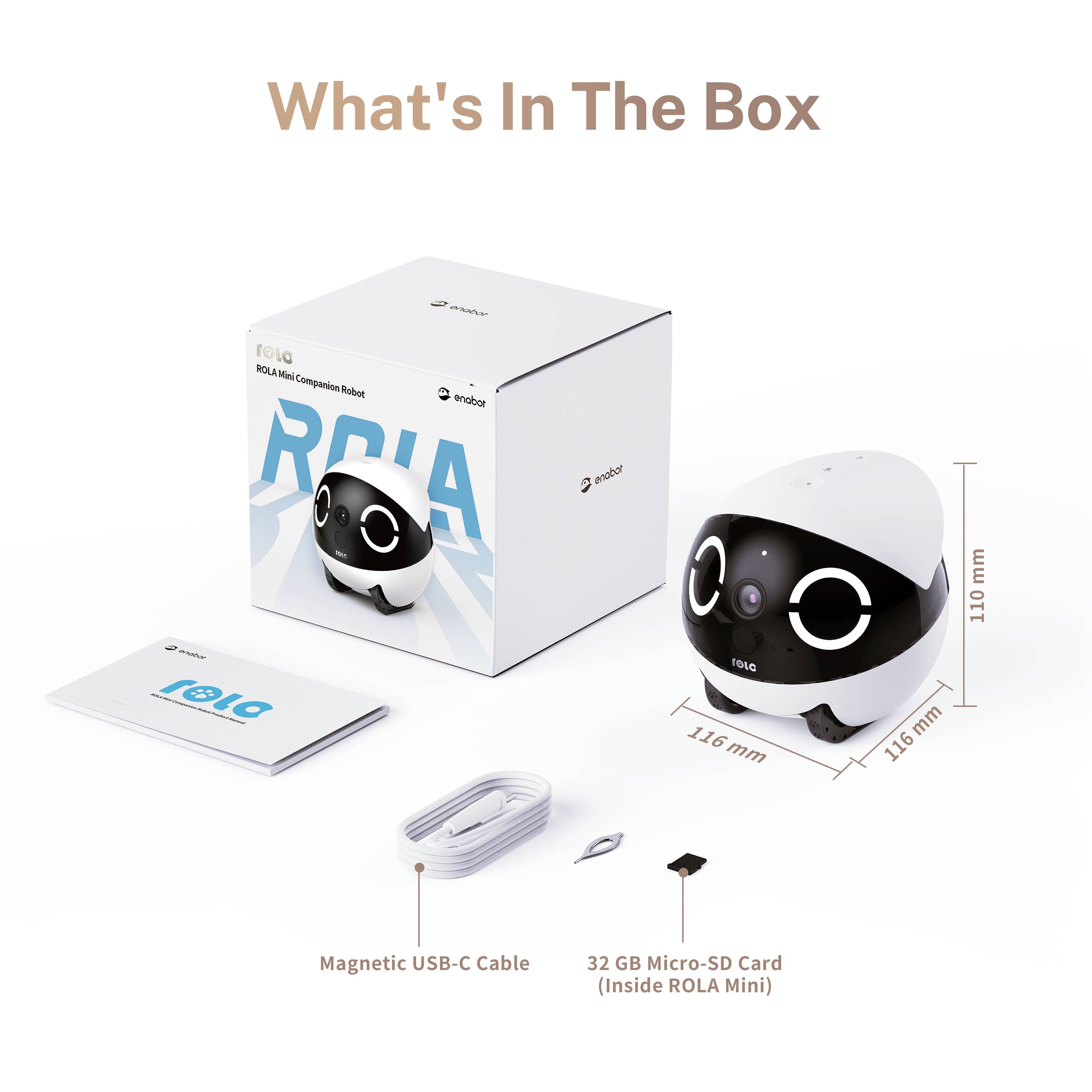 Enabot EBO ROLA Mini Caméra Robotique 2K pour Animaux - Image 5