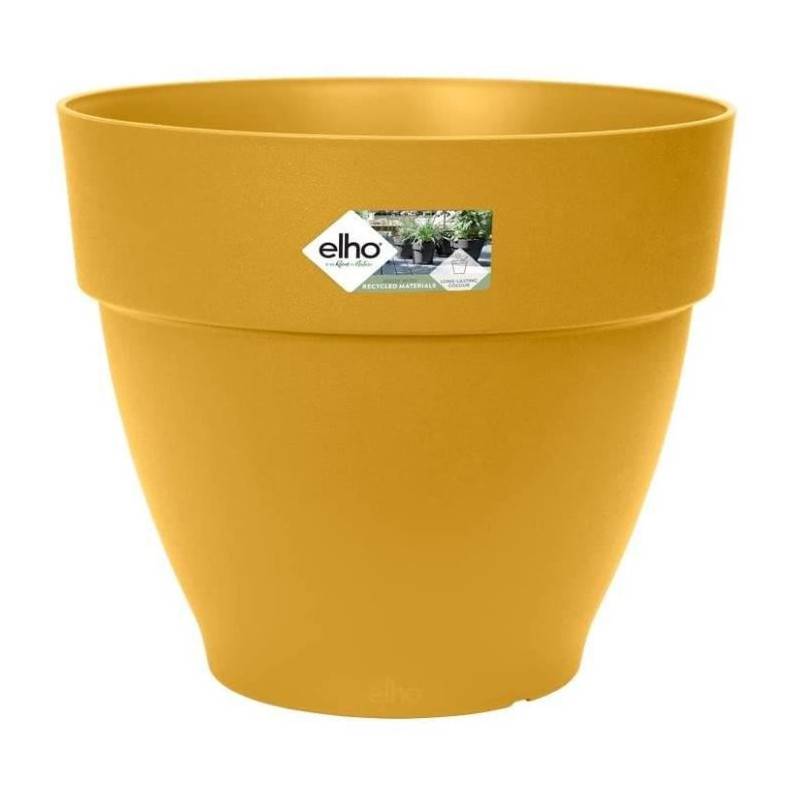 Elho - Pot De Fleurs Rond Vibia - Plastique Réservoir - ø40 - Jaune Miel - Image 1