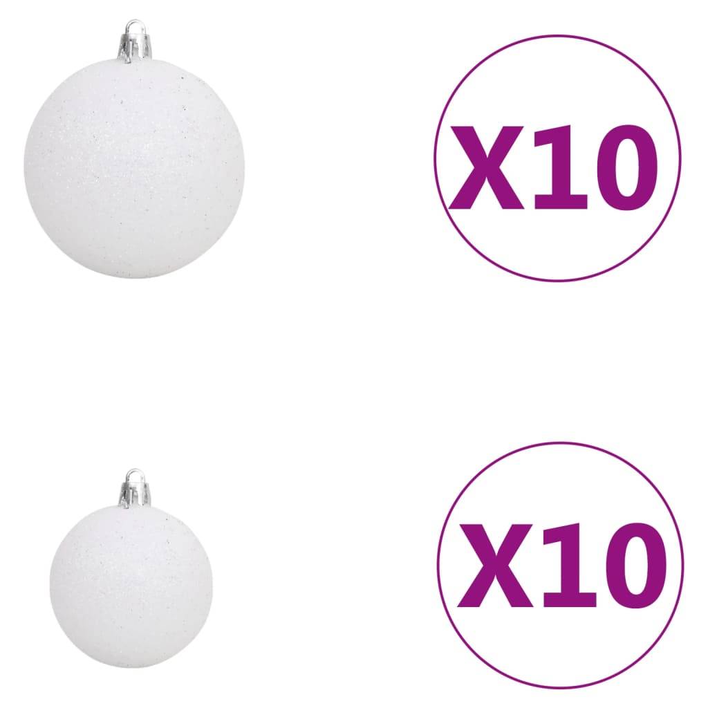 ComfortXL - Sapin de Noël réaliste PE Blanc 240cm avec LED et boules – ComfortXL Outdoor Living - Image 7